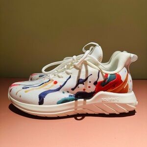 NWT. Unisex white base Colorful Sneakers